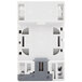 A white rectangular object with metal springs.