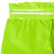 A Fresh Lime Green Creative Converting plastic table skirt with white trim.