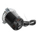 A small black electric motor with wires.