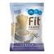 A bag of Big Train Fit Frappe Vanilla Protein Drink Mix on a white background.