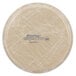 A round tan fiberglass tray with a white abstract design.