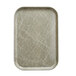 A rectangular Cambro tray insert with a gray abstract design.