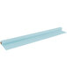A roll of pastel blue plastic tablecover on a white background.