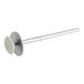 A steel rod with a white plastic knob.