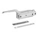 A close-up of a chrome Kason magnetic door latch with offset handle.