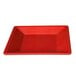 A red rectangular Thunder Group Passion red square plate on a white background.