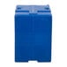 A navy blue rectangular Cambro food pan carrier with handles.