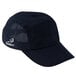 A navy blue 5-panel cap with a white logo.