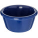 A Carlisle cobalt blue ramekin on a white background.