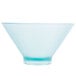A clear polycarbonate serving bowl with a blue base.