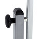 A close-up of a metal pole attached to a white Luxor whiteboard.