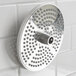 A circular metal Hobart hard cheese grater plate with holes.