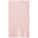 A pink rectangular paper napkin.