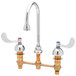 A chrome T&S Medical Lavatory Faucet with two wrist action handles.
