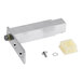 A metal Kason cartridge style door hinge with screws.