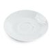 A CAC white porcelain saucer with a rim.