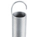 A close-up of a heavy tension metal extension spring.