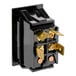 A black replacement on/off switch with brass terminals for electric conveyor ovens.