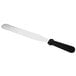 A long metal spatula with a black handle.