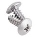 A close-up of a screw and screw head.