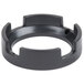 A black rubber circular spacer seal with a hole in it.