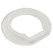 A white plastic ring with a hole in it.
