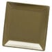 A square brown Elite Global Solutions melamine plate with a white edge.