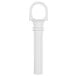 A white plastic cylinder with a white cap and a ring.