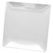 A white square plate with a shadow
