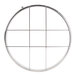 A metal circle with grids for dicing salad.