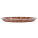 A brown fiberglass tray with a basketweave pattern.