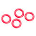 A group of red rubber o rings for a Cornelius soda valve.