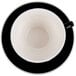 A black CAC Venice coffee cup and saucer with a white interior.