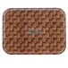 A brown rectangular tray with a basketweave pattern.