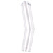A clear plastic curved tube with a small opening.