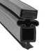 A close-up of a black rubber True Magnetic Door Gasket with two holes.