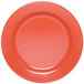 An Elite Global Solutions Rio Spring Coral melamine plate with an orange color on it.