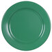 A green plate with a white circle.