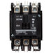 A black 3-pole contactor with silver metal terminals.