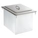 A Delfield stainless steel ice chest with cover.