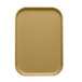 A rectangular Cambro earthen gold tray insert.