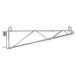 A Metro chrome metal wall mount shelf support with a hook on the side.