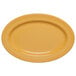 A yellow oval platter with a white border.