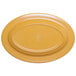 An Elite Global Solutions yellow oval melamine platter.