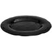 A black oval melamine platter with a wavy rim.