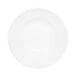 A white round rimmed melamine bowl.
