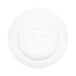 A white bowl with four circles on the rim.