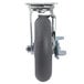 A close-up of a black Cambro swivel caster wheel with a metal frame.