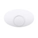 A white oval bowl with a circle in the middle.