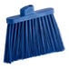 A Carlisle blue broom head with long unflagged bristles.